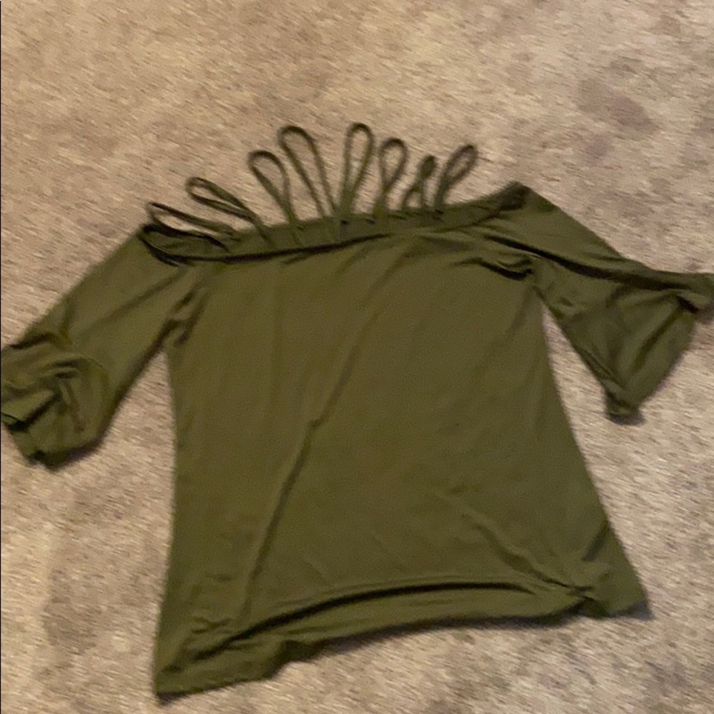 Strappy olive shirt